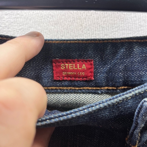 Express Jeans Stella Skinny Leg Jeans Womens 4 Long Blue Denim Darkwash 2539 - Picture 3 of 12
